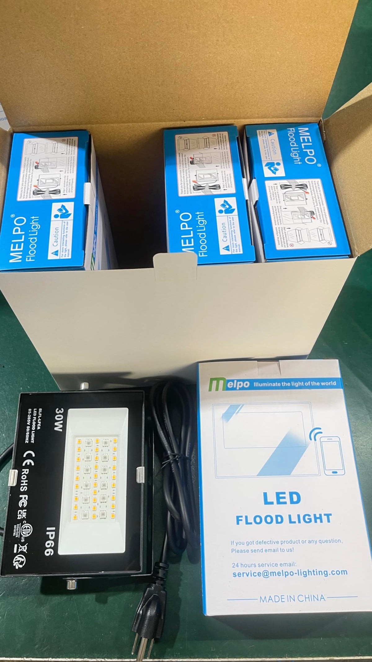 MELPO four-pack packaging for easy installation and replacement