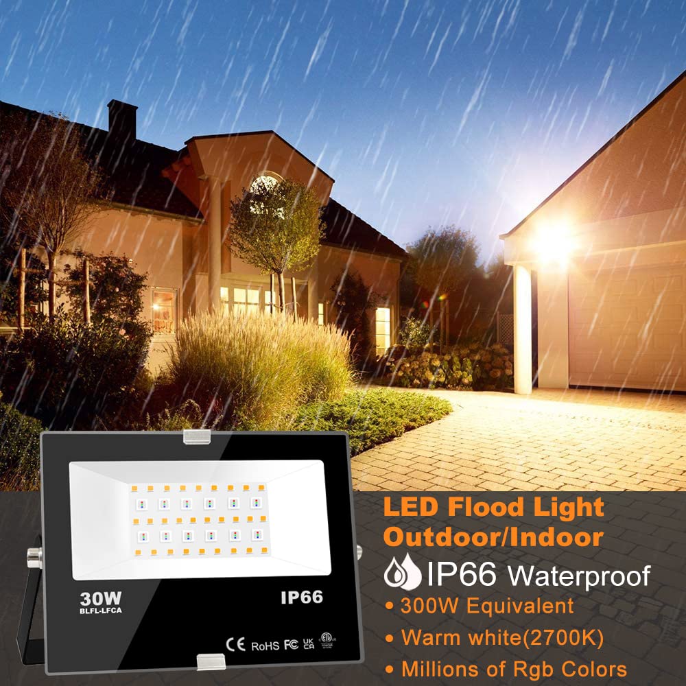 MELPO flood light RGB color changing mode for outdoor ambiance