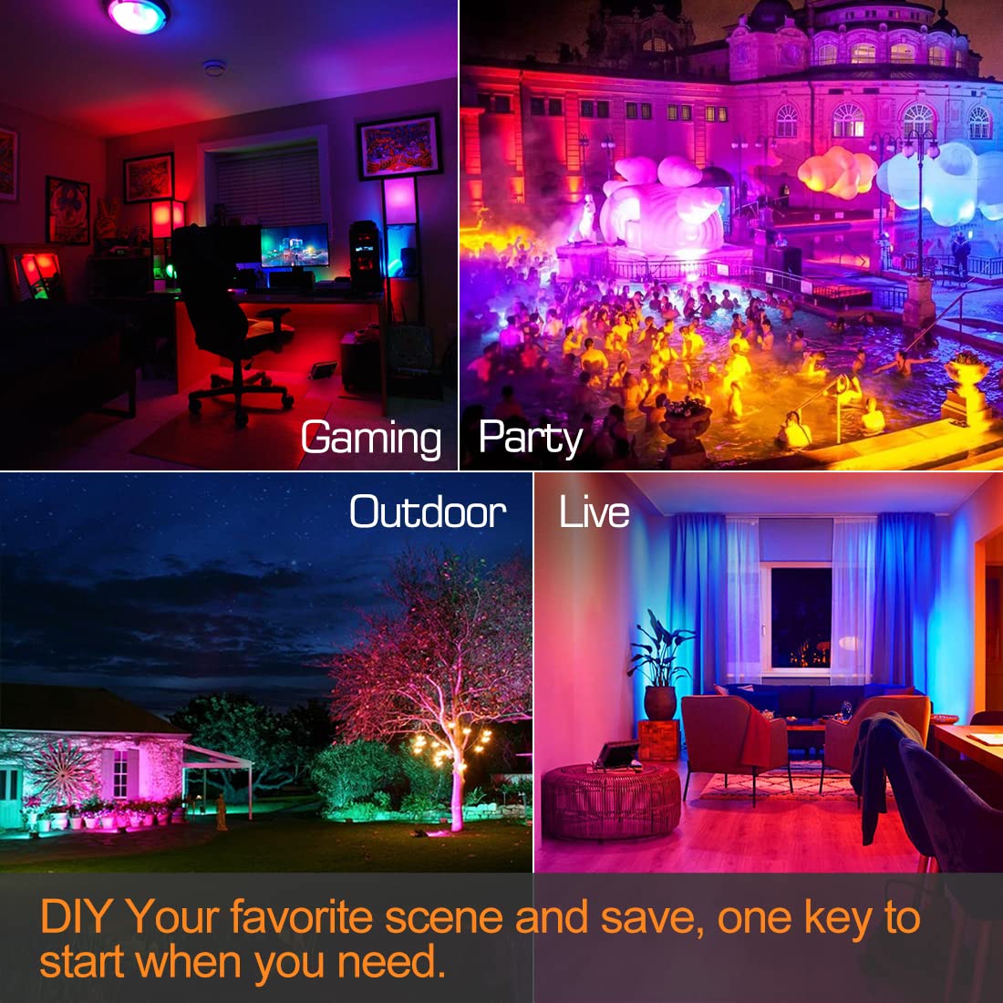 MELPO flood light timing function to automate lighting