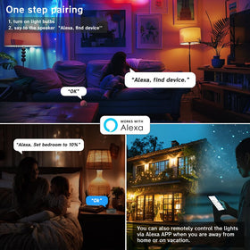 Dimmable MELPO bulbs from 0 to 100% for versatile ambience