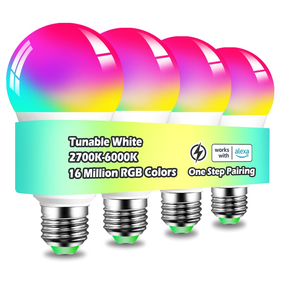 MELPO smart light bulbs front view offering bright lighting for streaming setups