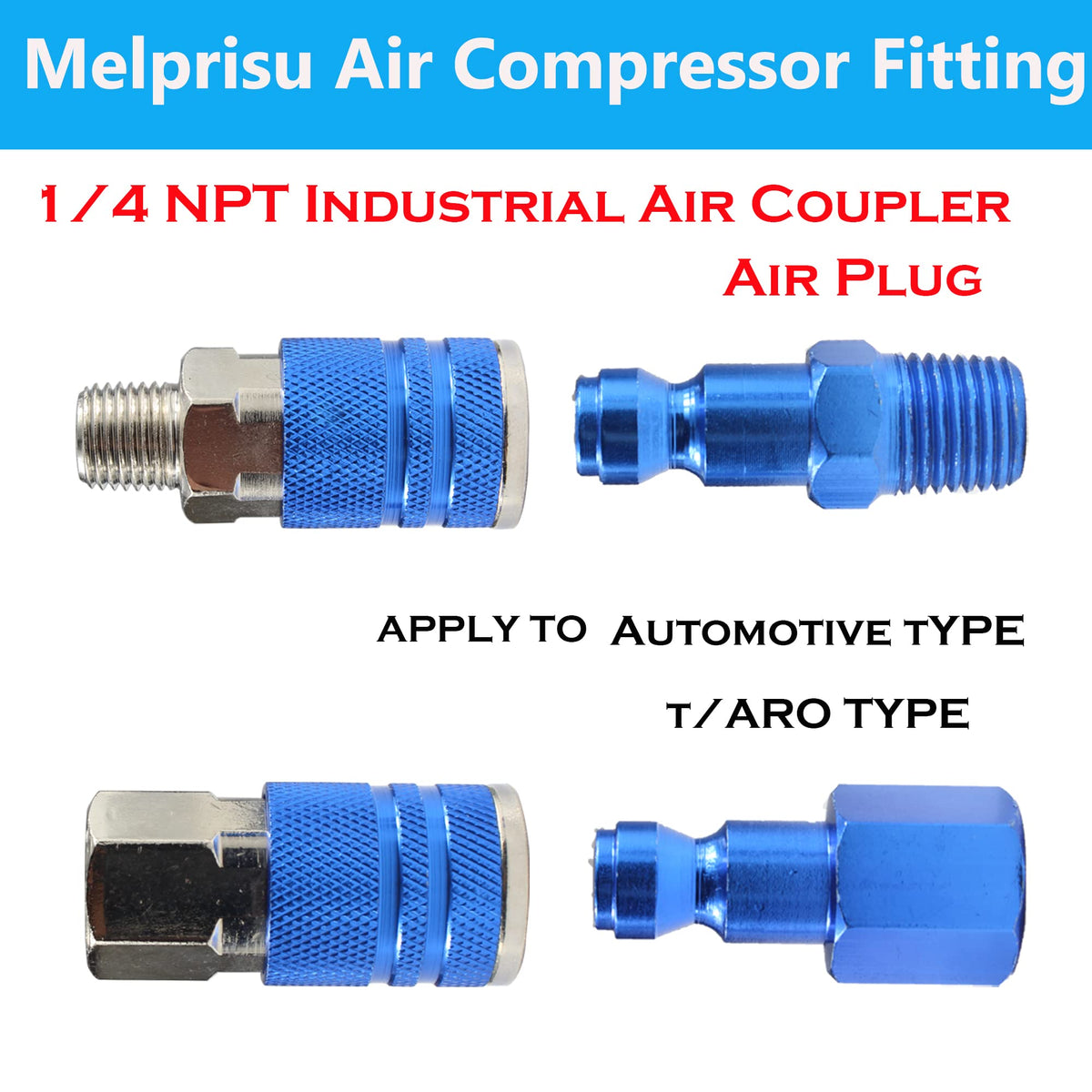 Melprisu 1/4NPT female coupler ready for secure connection