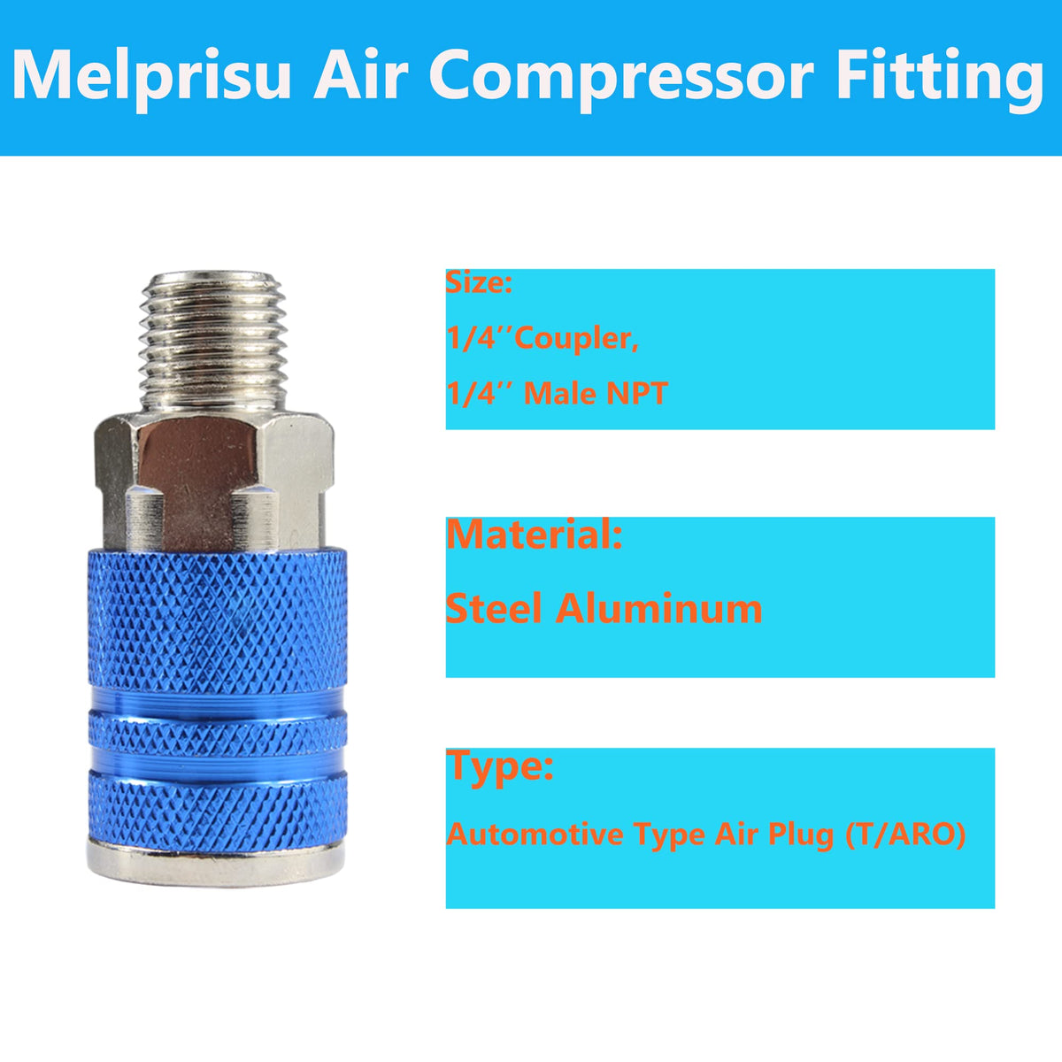 Melprisu 1/4NPT female plug demonstrates quick disconnect
