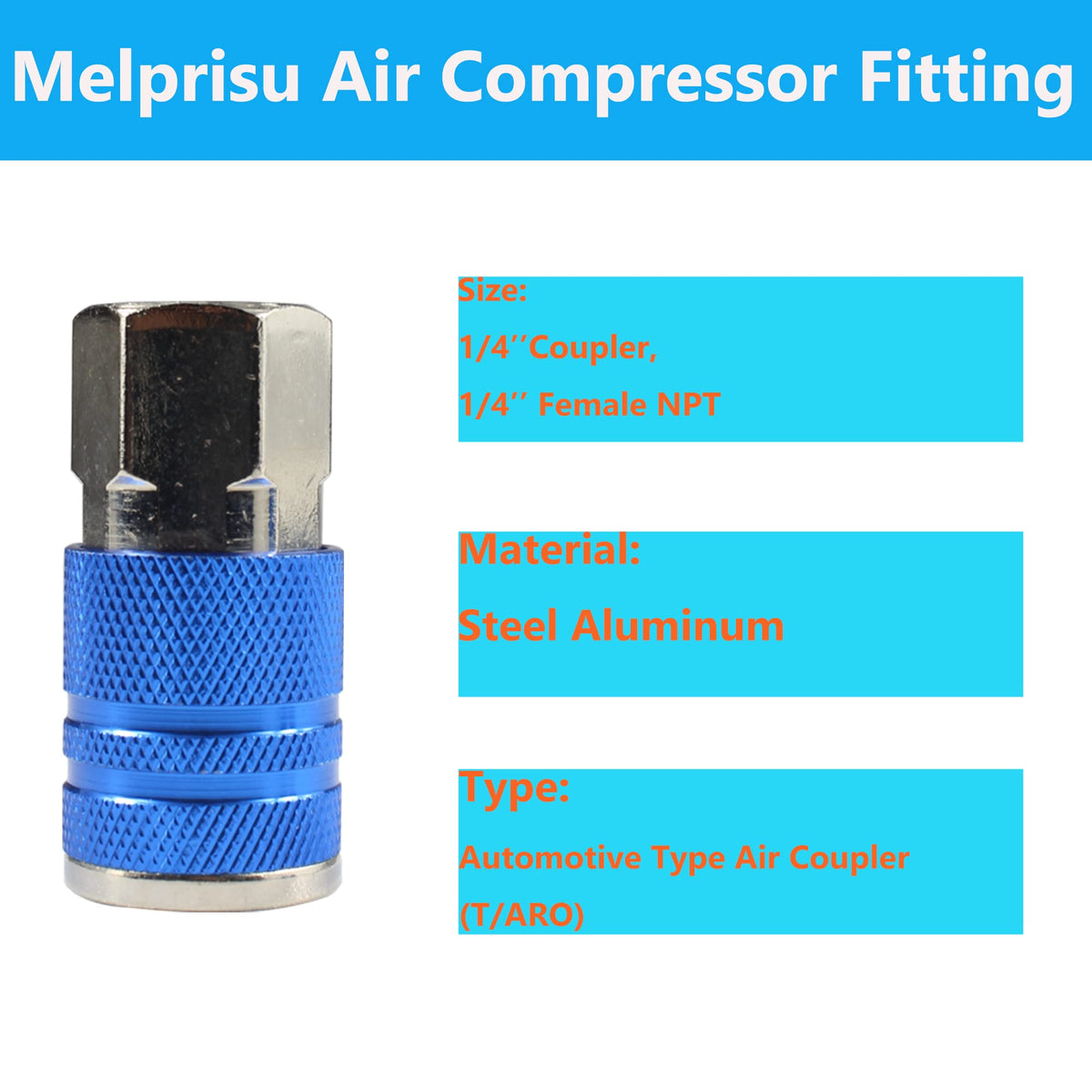 Melprisu 1/4NPT male plug demonstrates sturdy connection