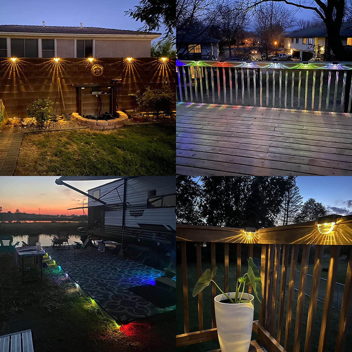 Melunar fence step lights outdoor create mood along garden paths