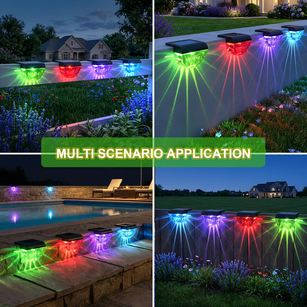 Melunar outdoor solar light for yard and patio with vibrant color shifts.