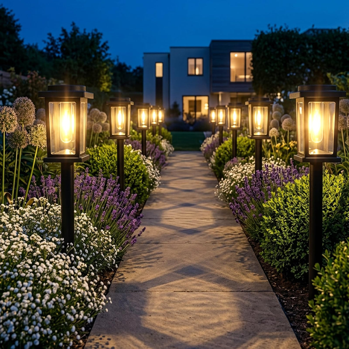 Melunar pathway light auto on/off for energy-saving nighttime lighting