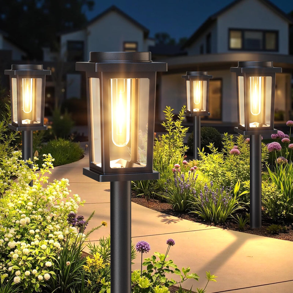 Melunar solar pathway light emits warm white glow to guide outdoor walkways safely