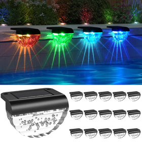Melunar solar step light IP44 waterproof shines safely along stairs.