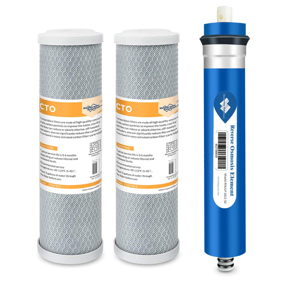 Membrane Solutions GE RO filter pack carbon setup improves taste by reducing chlorine