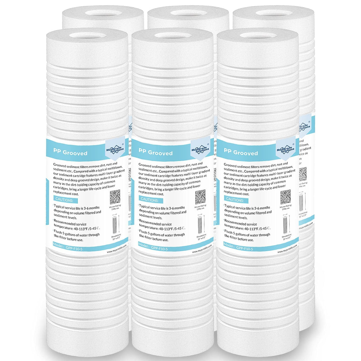 Membrane Solutions grooved sediment filter exterior view reduces debris for cleaner water