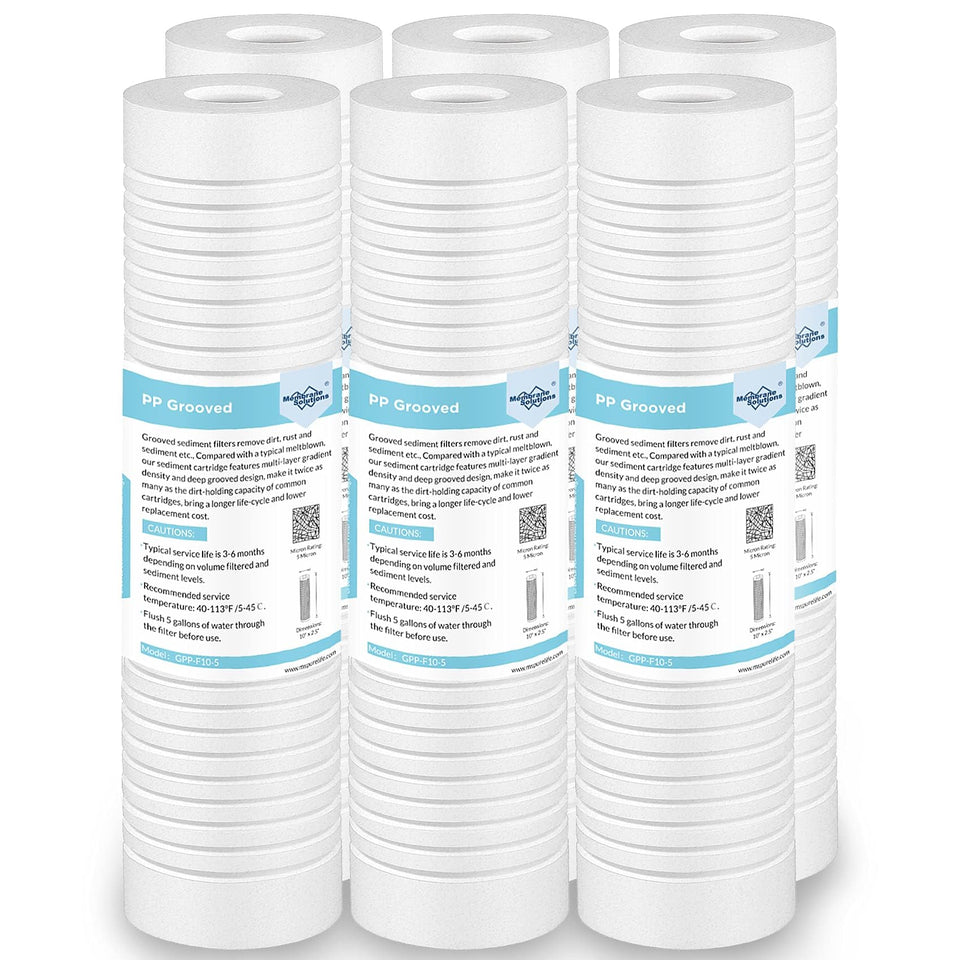 Membrane Solutions grooved sediment filter exterior view reduces debris for cleaner water