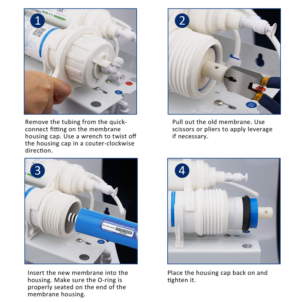 Membrane Solutions under-sink filtration setup for kitchens.