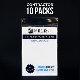 Mendyl self-adhesive patch on siding provides quick, mess-free repairs.