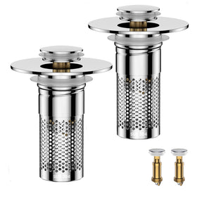Mengine bathroom sink drain strainer hair catcher prevents clogs.