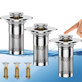 Mengine bathroom sink drain strainer captures hair to prevent clogs and maintain flow