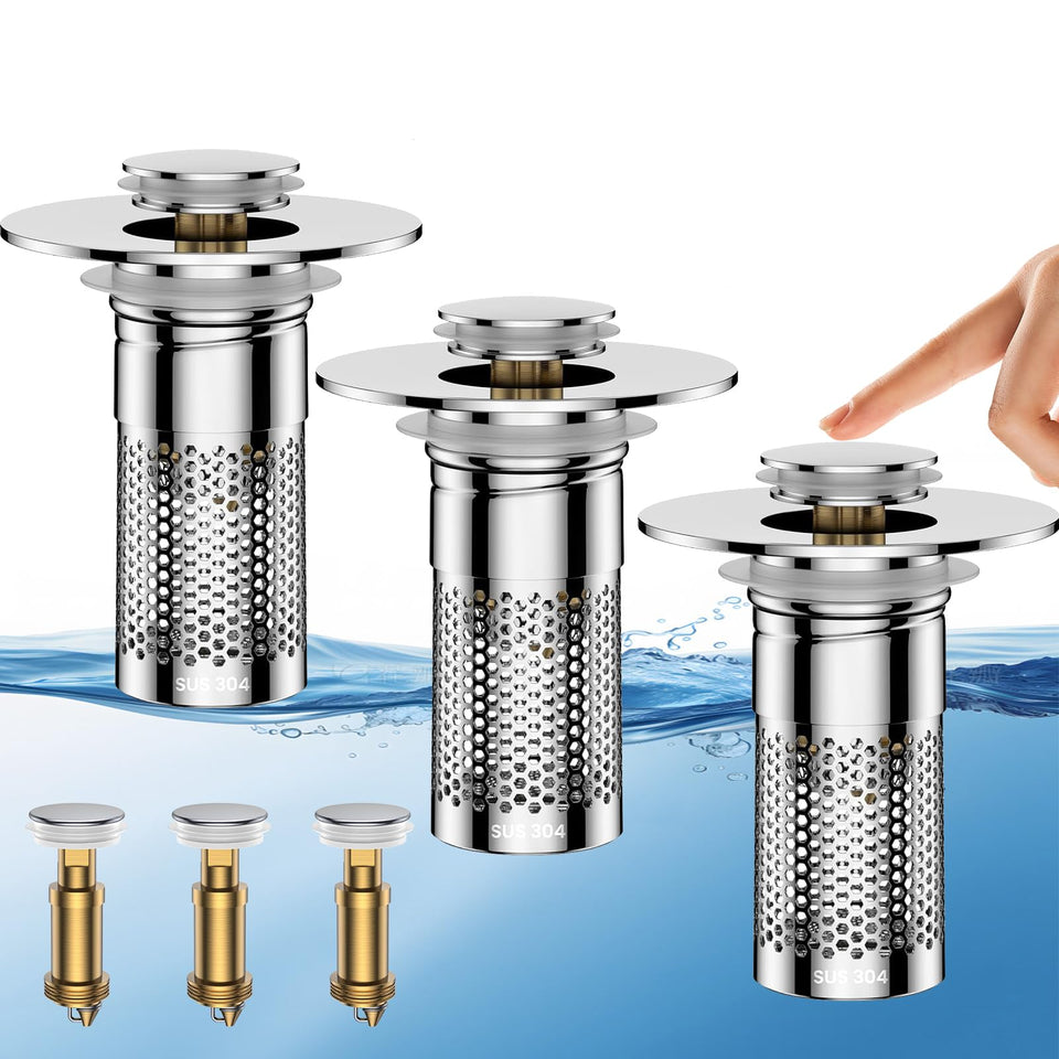 Mengine bathroom sink drain strainer captures hair to prevent clogs and maintain flow