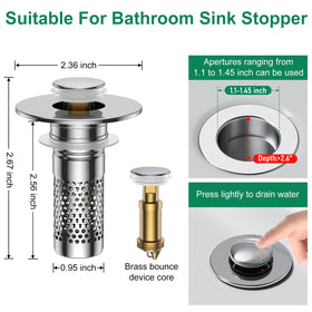 Mengine universal pop-up stopper seals smoothly for daily use.