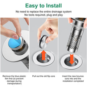 Mengine stainless steel drain basket resists rust and corrosion.