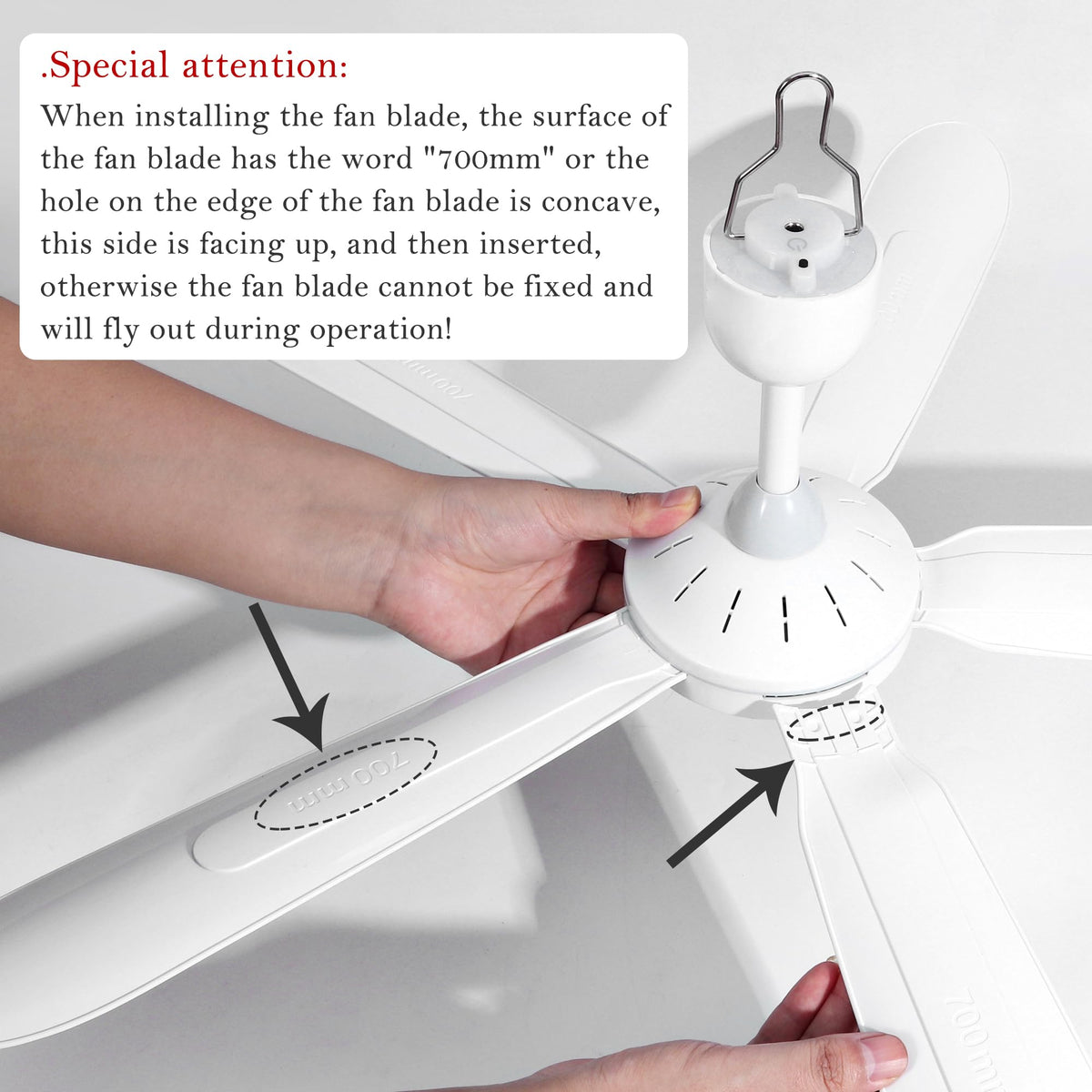 Mengnessly 28-inch ceiling fan diameter for broad airflow.