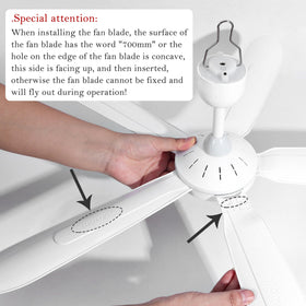 Mengnessly 28-inch ceiling fan diameter for broad airflow.