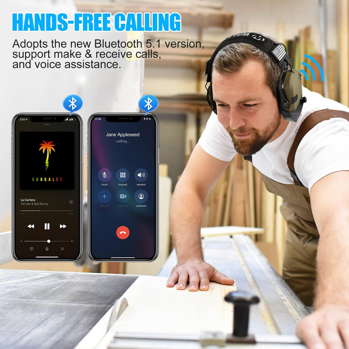 MenLiDa bluetooth-adapter-earmuffs enables hands-free calls and music streaming.