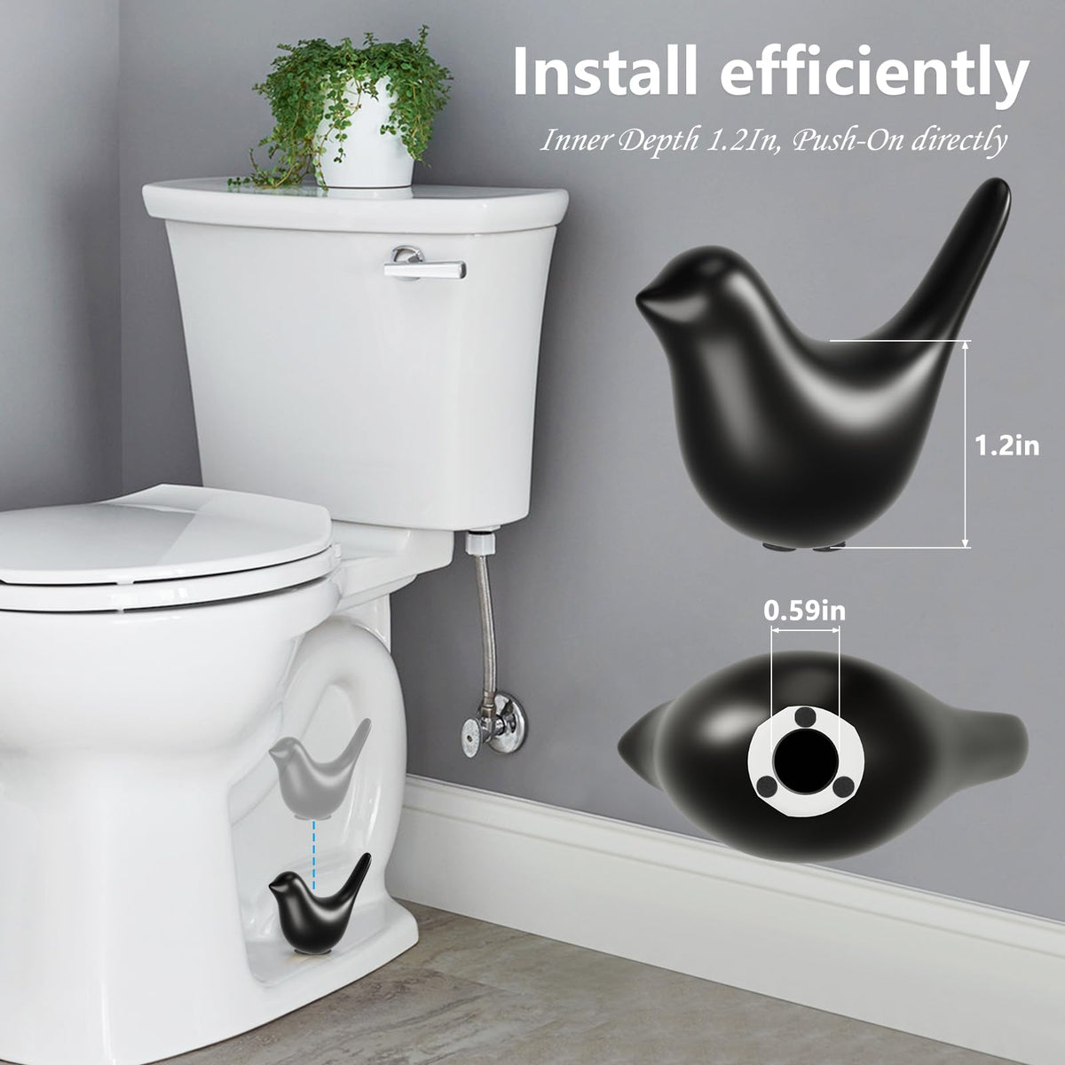 MENNTY ceramic bird decor enhances bathroom ambiance and charm