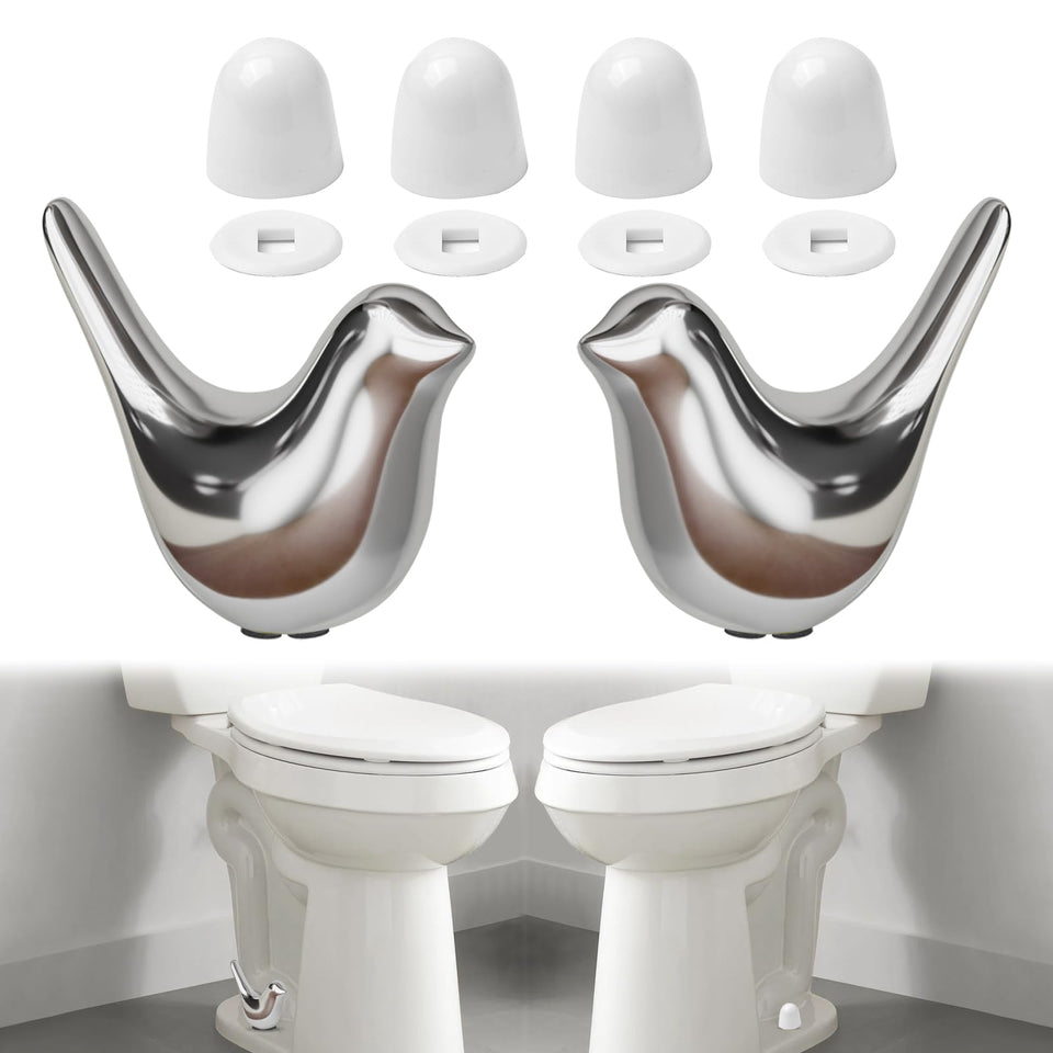 MENNTY ceramic bird toilet bolt cap in gloss grey adds subtle charm and rust protection