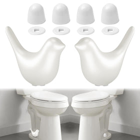 Mennty ceramic bird toilet bolt cap two-pack adds whimsical elegance to your bathroom