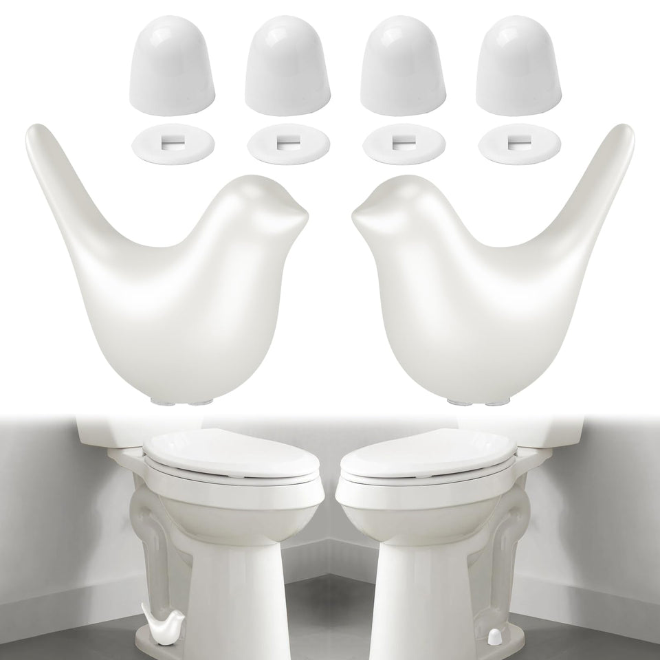 Mennty ceramic bird toilet bolt cap two-pack adds whimsical elegance to your bathroom