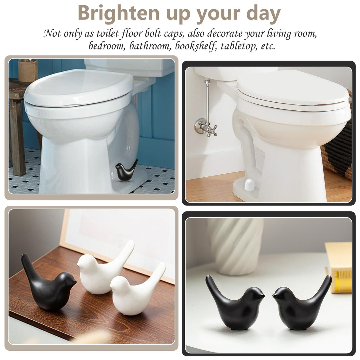 MENNTY matte black bird kit for stylish bathroom decor