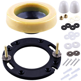 MENNTY toilet flange with wax ring for 3-4 inch pipes provides a secure seal.