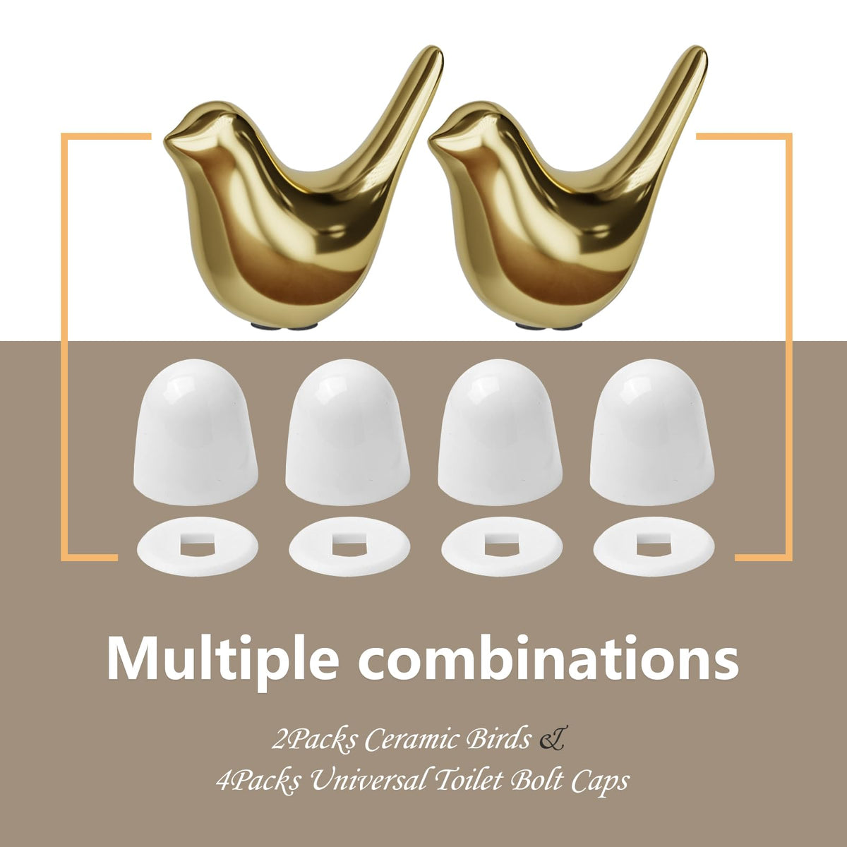 MENNTY two-bird bolt-cap combo creates playful yet practical bathroom accents.