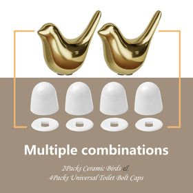 MENNTY two-bird bolt-cap combo creates playful yet practical bathroom accents.