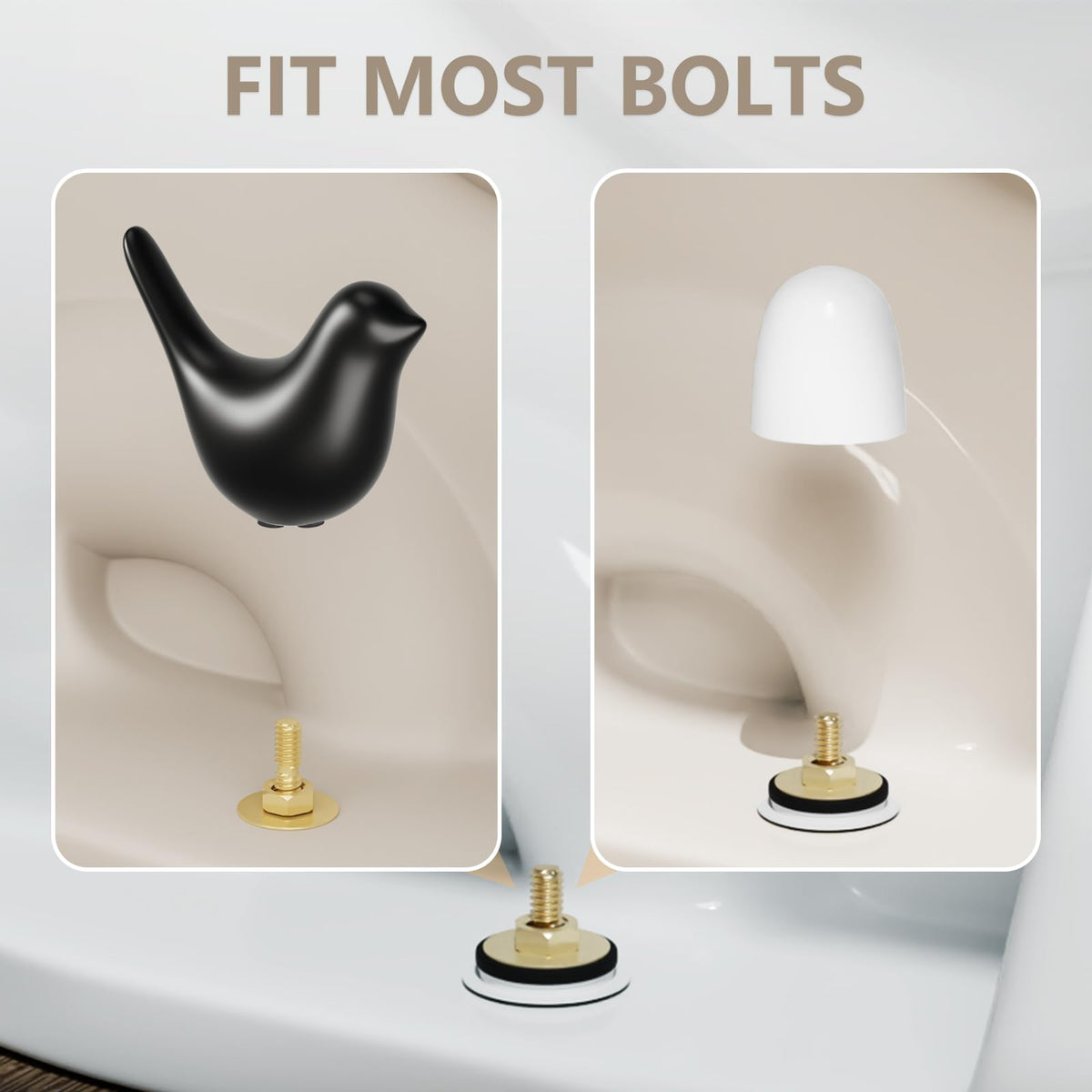 MENNTY universal bolt caps with washers conceal rusty bolts quickly