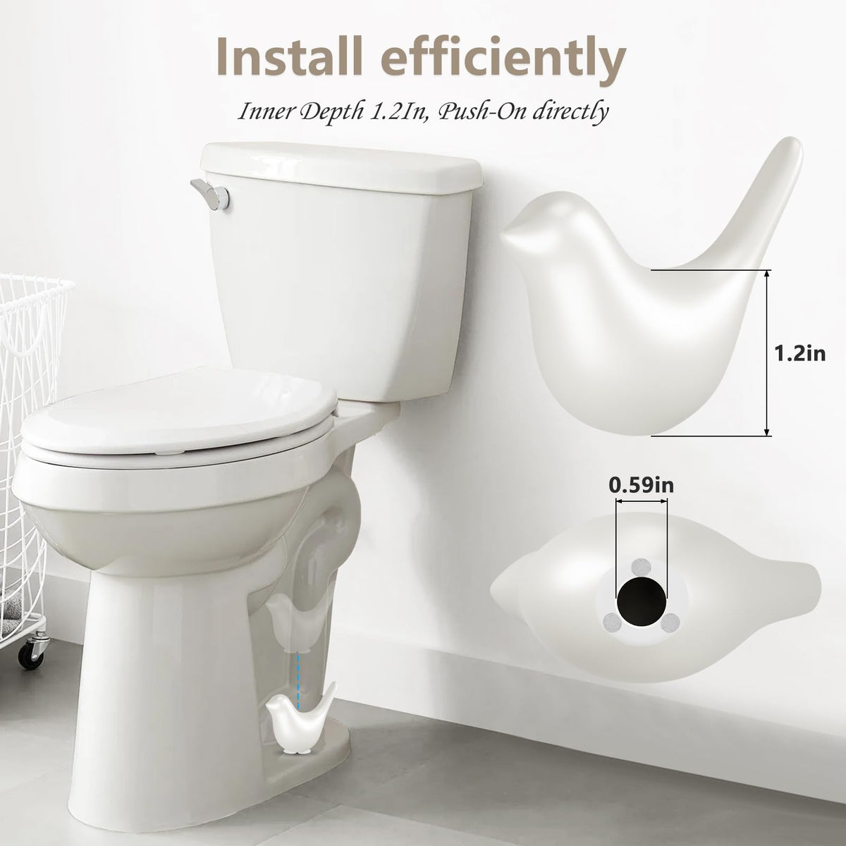 Mennty universal toilet bolt cap four-pack fits various toilets for quick refresh