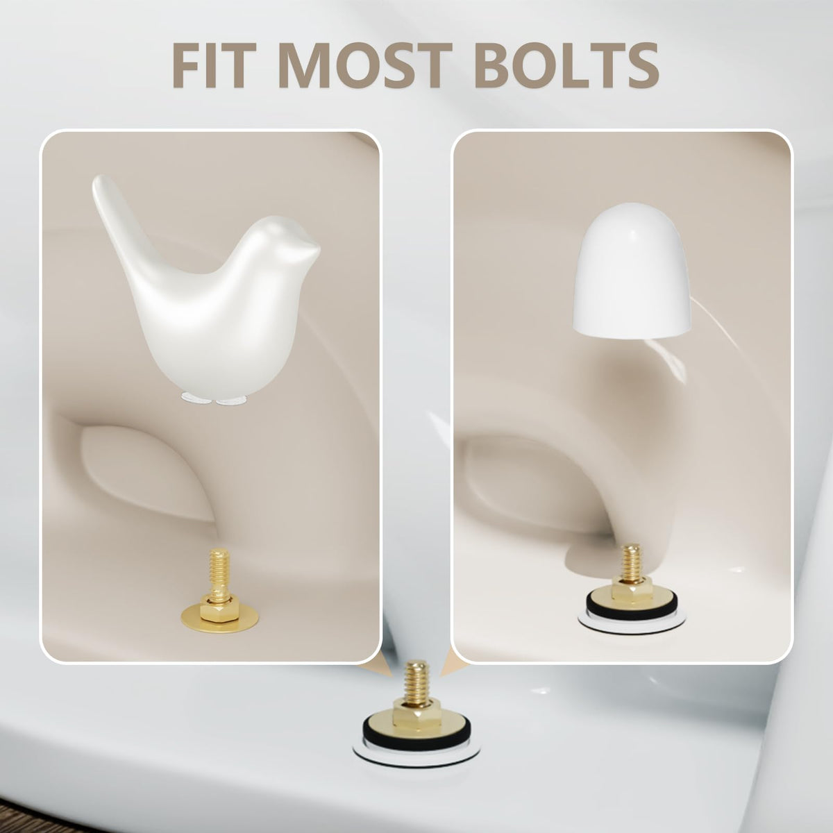 Mennty white ceramic bird decor promotes a premium bathroom look and rust resistance