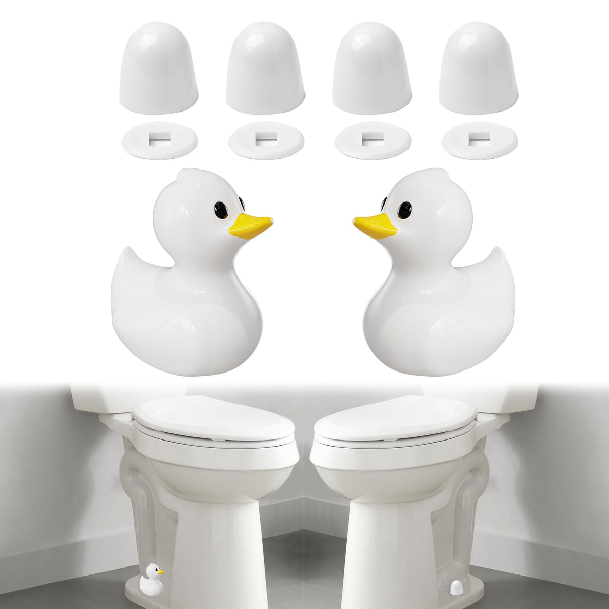 MENNTY ceramic duck bolt cover front view enhances bathroom decor and protection