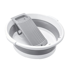 MEOENFT large collapsible washboard basin shows durability for heavy laundry loads