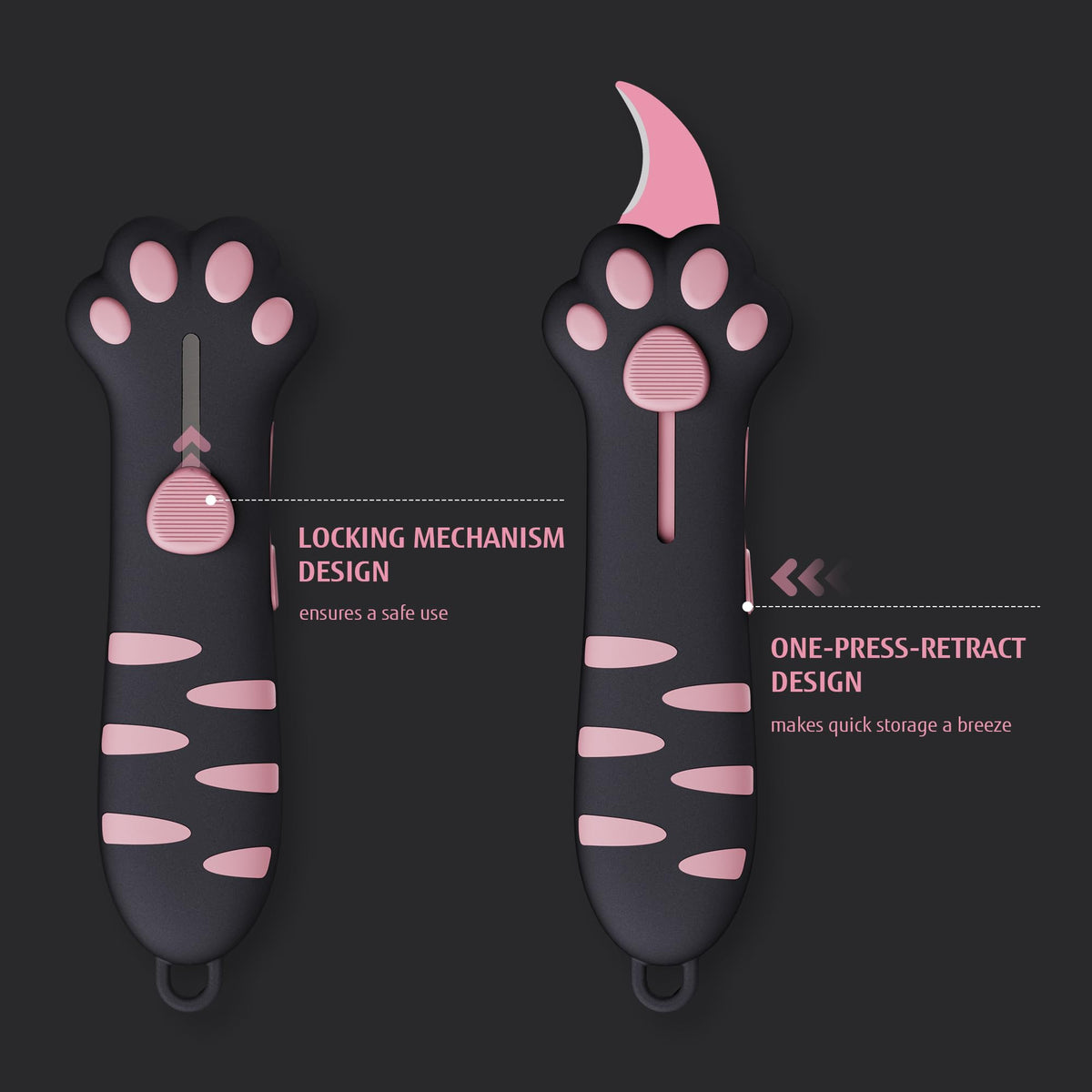MEOWKIT Cat Paw Box Cutter is a portable knife for on-the-go tasks.