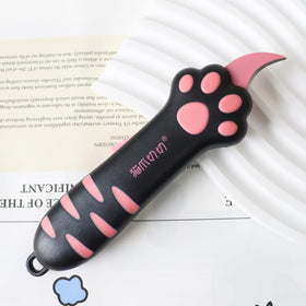 MEOWKIT Cat Paw Box Cutter includes safety lock for controlled use.