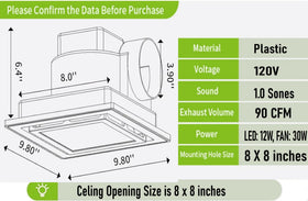 MEOZRI installation-step image shows integrated design easing ceiling setup for bathroom vent.