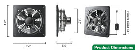 MEOZRI industrial 720 CFM fan delivers powerful ventilation.