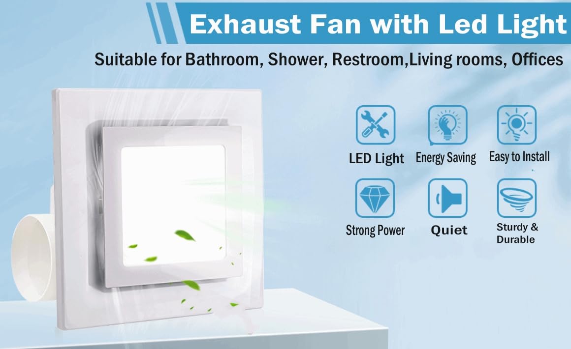 MEOZRI ventilation fan ceiling-mount model with 118 CFM for fast humidity and odor control.