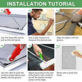 MEQHUO ready-to-install screen mesh on door frame