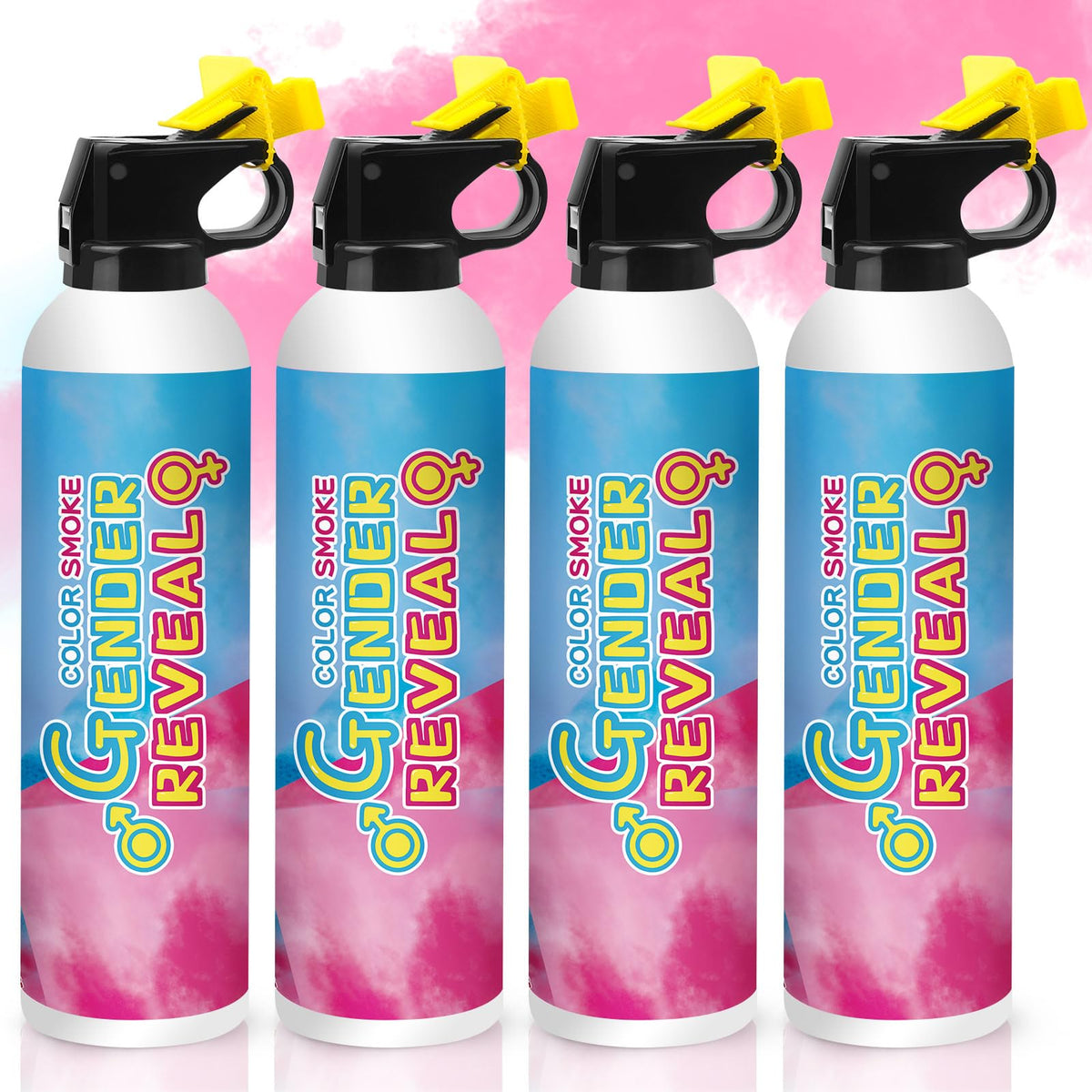 Merear pink gender reveal four-pack ready for party color moment