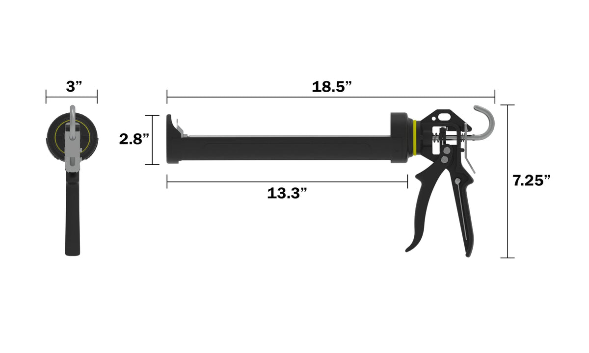 Meritool 112 designed for standard 29 oz cartridges for roofing and flooring.