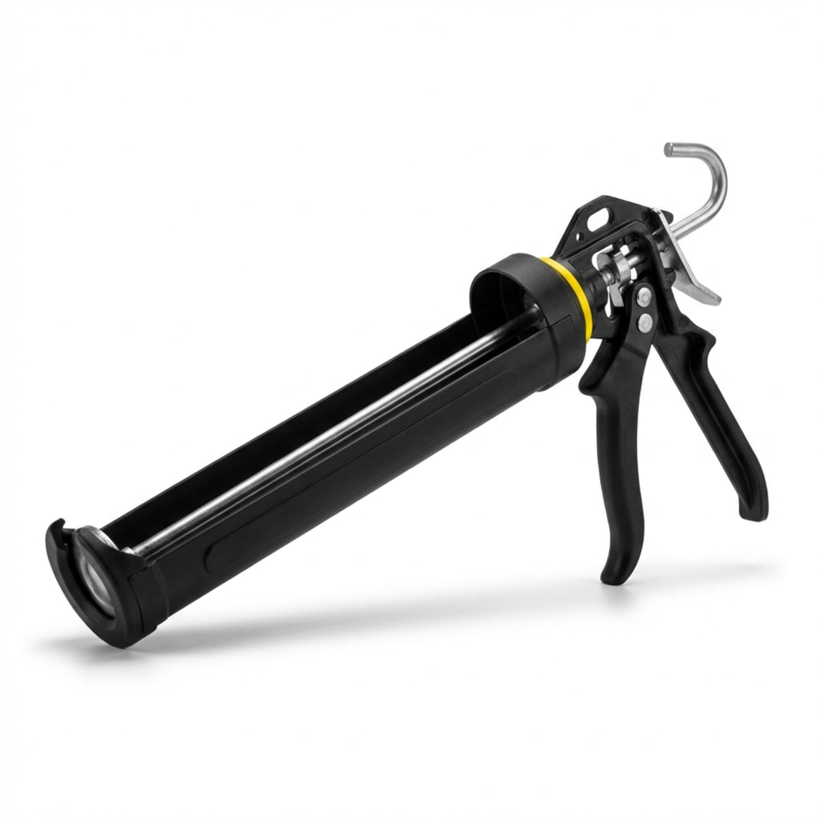 Meritool 112 caulking gun with durable body and lever for precise bead control.