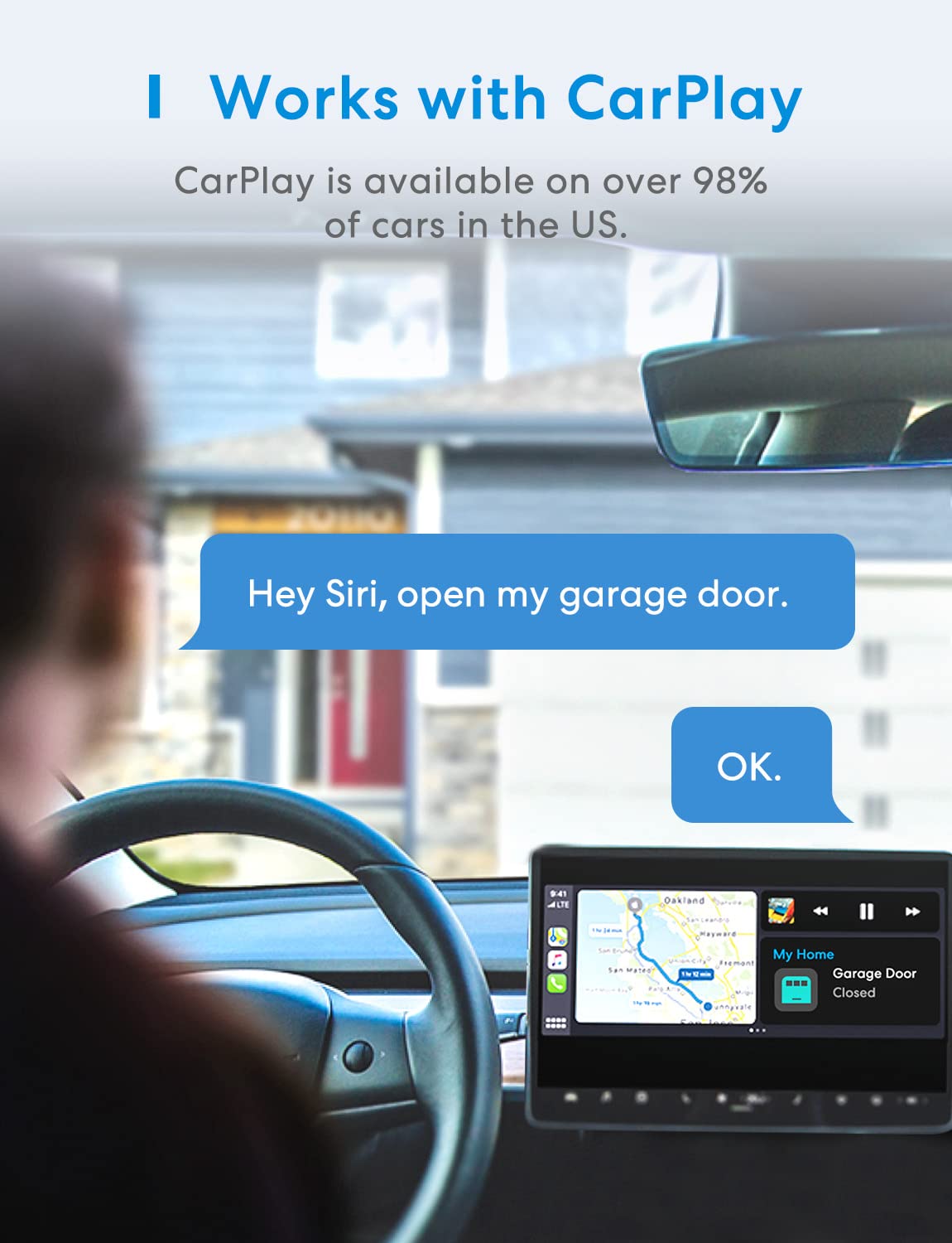 Meross HomeKit compatibility enables Siri voice control for garage doors.
