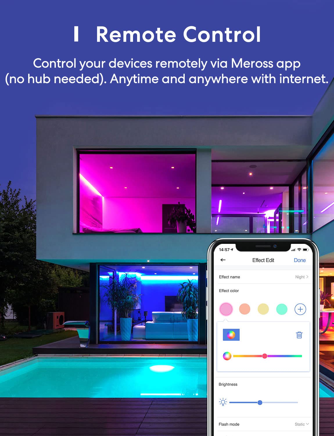 Meross indoor-only RGB light strip not waterproof